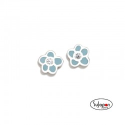 PENDIENTES ROSCA FLOR AZUL CON CIRCONITA DE AGATHA RUIZ DE LA PRADA