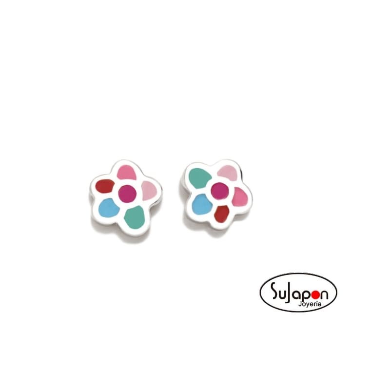 PENDIENTES ROSCA FLOR COLORES DE AGATHA RUIZ DE LA PRADA