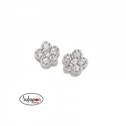 PENDIENTES ROSCA FLOR PAVÉ CON CIRCONITAS DE AGATHA RUIZ DE LA PRADA