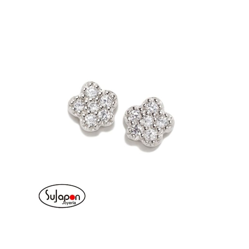 PENDIENTES ROSCA FLOR PAVÉ CON CIRCONITAS DE AGATHA RUIZ DE LA PRADA