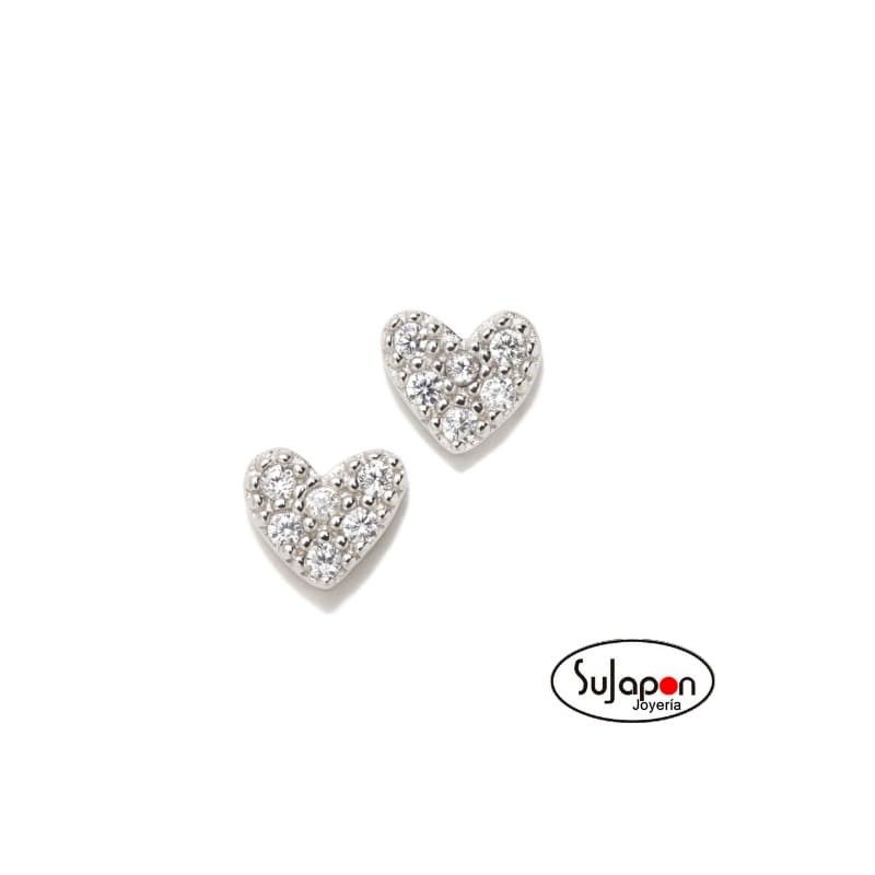 PENDIENTES ROSCA CORAZÓN PAVÉ CON CIRCONITAS DE AGATHA RUIZ DE LA PRADA