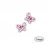PENDIENTES NEWBEBE ROSCA DE MARIPOSA CON LÍNEA FUCSIA DE AGATHA RUIZ DE LA PRADA