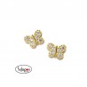 PENDIENTES ROSCA MARIPOSA PAVÉ CON CIRCONITAS DE AGATHA RUIZ DE LA PRADA CON CHAPADO EN ORO