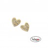 PENDIENTES ROSCA CORAZÓN PAVÉ CON CIRCONITAS DE AGATHA RUIZ DE LA PRADA CHAPADO EN ORO