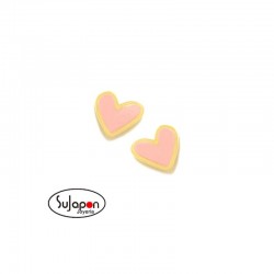 PENDIENTES NEW BEBE ROSCA CORAZÓN ROSA DE AGATHA RUIZ DE LA PRADA CHAPADO EN ORO