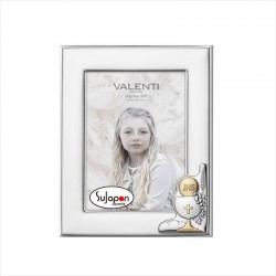 marco de foto de plata bilaminada de comunión