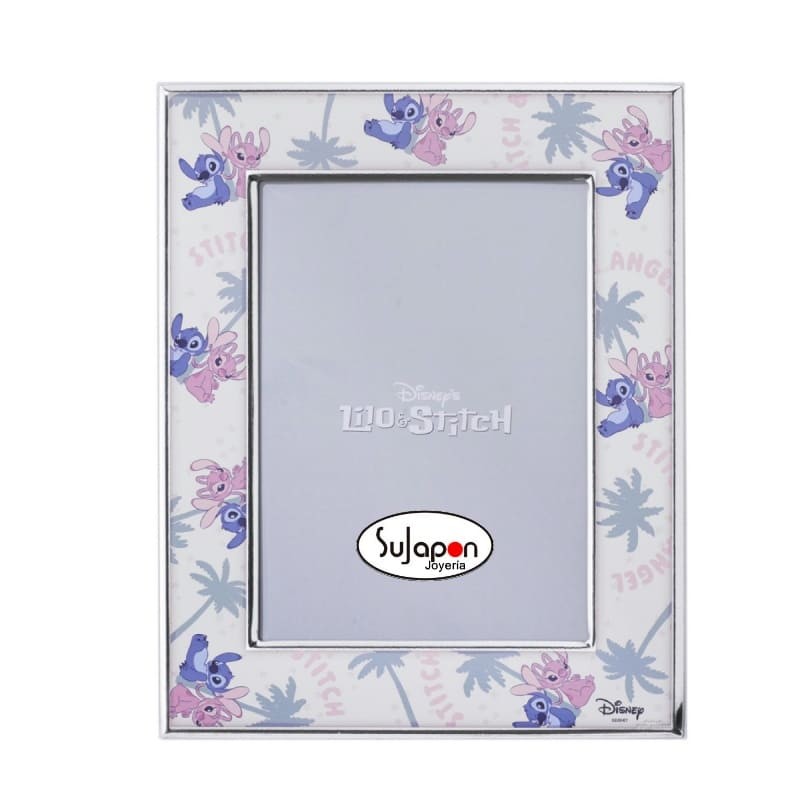 Marco de foto de plata Disney Stitch y Angel 13 x 18