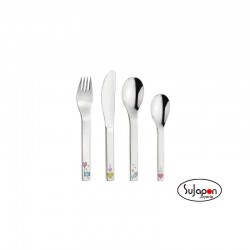 JUEGO DE 4 CUBIERTOS INFANTILES INOX CORAZONES