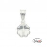 COLGANTE TRÉBOL 4 HOJAS DE PLATA  8 X 8 mm.