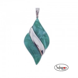 COLGANTE DE PLATA Y RESINA VERDE