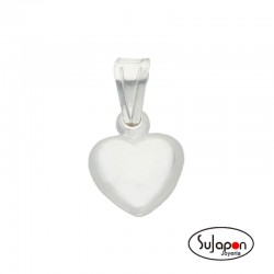 COLGANTE CORAZÓN DE PLATA  7,5 X 10,5 mm.