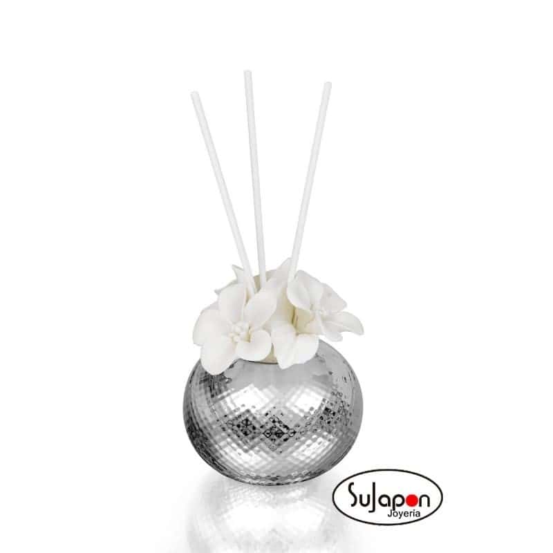 PERFUMADOR CERÁMICO REDONDO CON FLORES