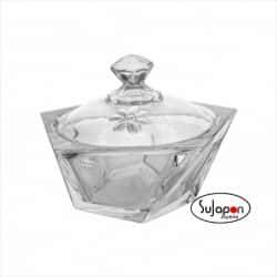 Bombonera cristal Bohemia flor de plata