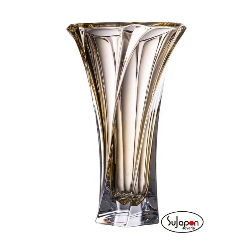 Jarrón Bohemia Casablanca. Con aplique en  Plata Bilaminada .