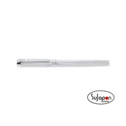 BOLIGRAFO TIPO ROLLER PLATEADO PUNTEADO