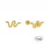 PENDIENTES PLATA DORADA DE SERPIENTE TIPO PIERCING