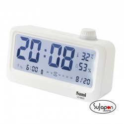 DESPERTADOR DIGITAL SAMI BATERIA RECARGABLE Y SENSOR DE LUZ