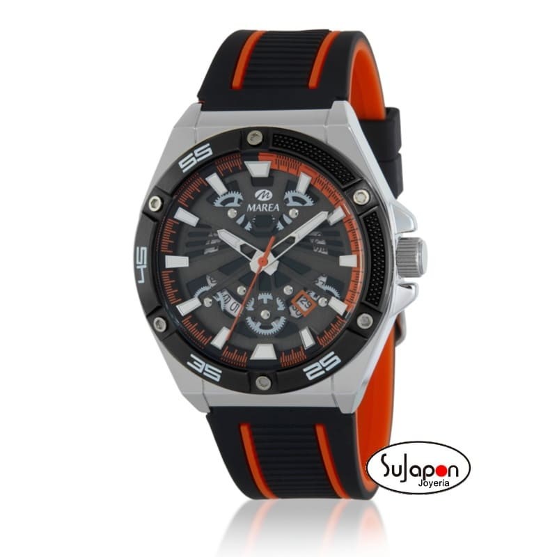 RELOJ MAREA CABALLERO NEGRO/NARANJA B35376/1
