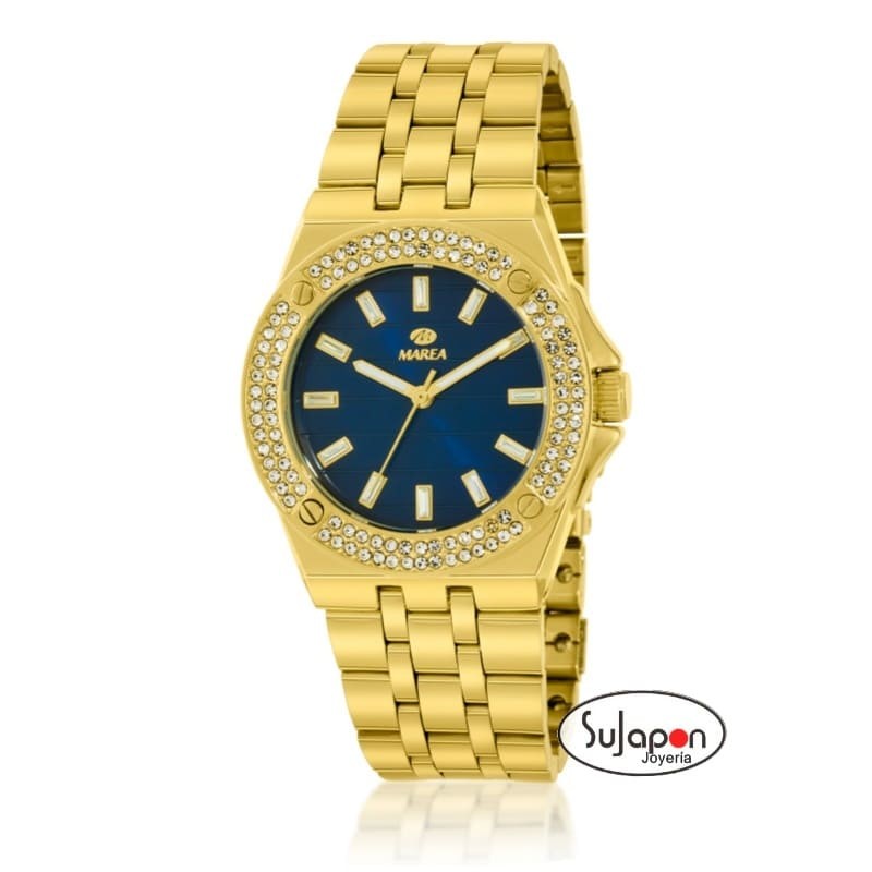 RELOJ MAREA MUJER ANALÓGICO DORADO CON CIRCONITAS B41423/5
