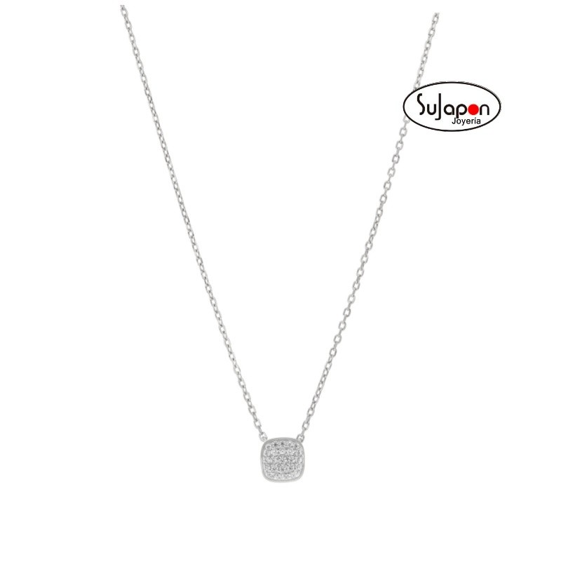 COLLAR PLATA CON CIRCONITAS CUADRADO MAREA JEWELS