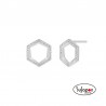 PENDIENTES PLATA CON CIRCONITAS HEXAGONAL DE MAREA JEWELS