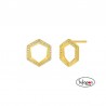 PENDIENTES PLATA CHAPADA CON CIRCONITAS HEXAGONAL DE MAREA JEWELS