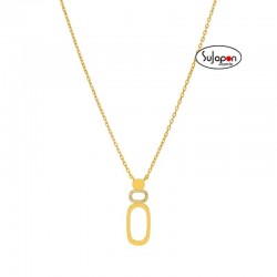 COLLAR PLATA CHAPADA CON CIRCONITAS MAREA JEWELS D04107/AG