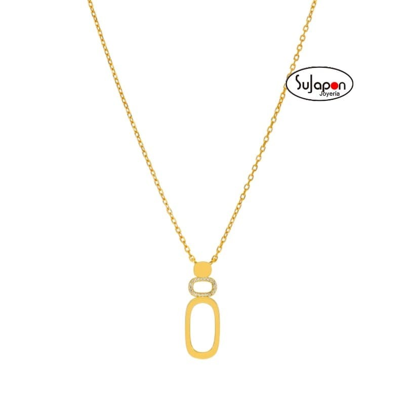 COLLAR PLATA CHAPADA CON CIRCONITAS MAREA JEWELS D04107/AG