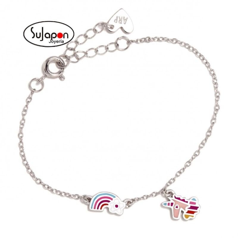PULSERA DE PLATA UNICORNIO ARCOIRIS DE AGATHA RUIZ DE LA PRADA