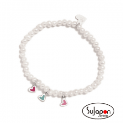 PULSERA PERLAS Y 3 CORAZONES DE AGATHA RUIZ DE LA PRADA
