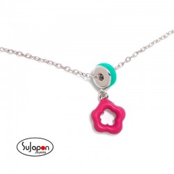 COLLAR PLATA DONUT FLOR ROSA DE AGATHA RUIZ DE LA PRADA