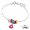 PULSERA DE PLATA DONUTS Y CORAZÓN ROSA DE AGATHA RUIZ DE LA PRADA