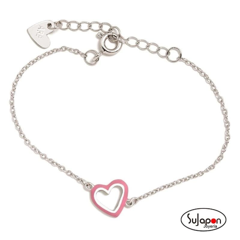 PULSERA DE PLATA CORAZÓN ROSA DE AGATHA RUIZ DE LA PRADA 305FILO