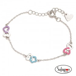 PULSERA DE PLATA CORAZONES Y FLORES DE AGATHA RUIZ DE LA PRADA