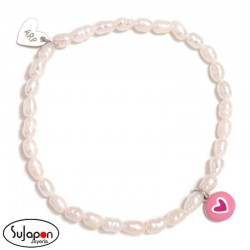 PULSERA PERLAS Y CORAZÓN PLATA DE AGATHA RUIZ DE LA PRADA