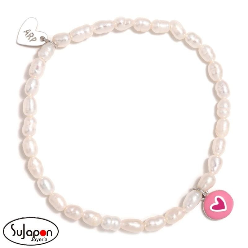 PULSERA PERLAS Y CORAZÓN PLATA DE AGATHA RUIZ DE LA PRADA