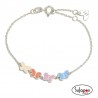 PULSERA SUPERAGATHA PASTEL 4 MARIPOSAS PLATA COLORES PASTEL