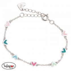 PULSERA DEGRADÉ CORAZONES COLORES PLATA DE AGATHA RUIZ DE LA PRADA