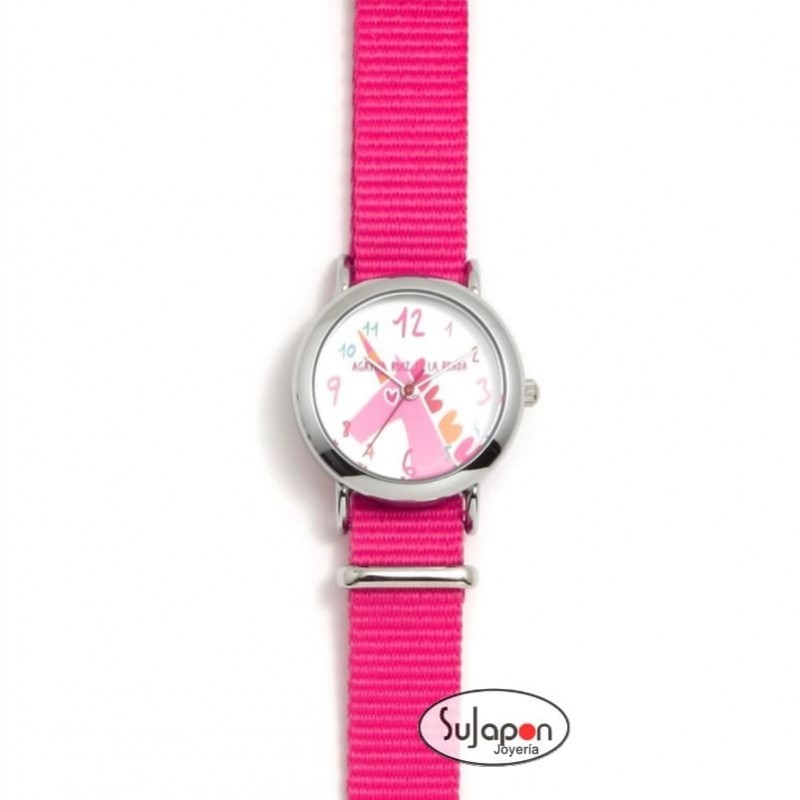 RELOJ PEQUEÑO STRAP UNICORNIO FUCSIA DE AGATHA RUIZ DE LA PRADA