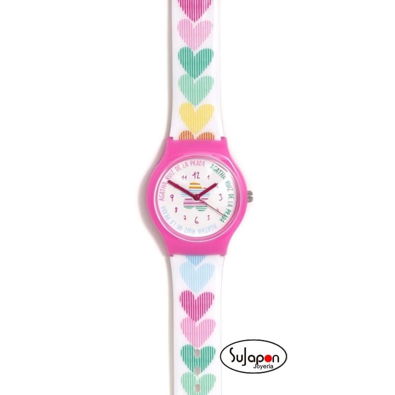 RELOJ DE AGATHA RUIZ DE LA PRADA ESCALA CORAZONES, COLECCIÓN FLIP