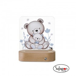 LUZ NOCTURNA INFANTIL OSITO AZUL CRISTAL