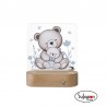 LUZ NOCTURNA INFANTIL OSITO AZUL CRISTAL
