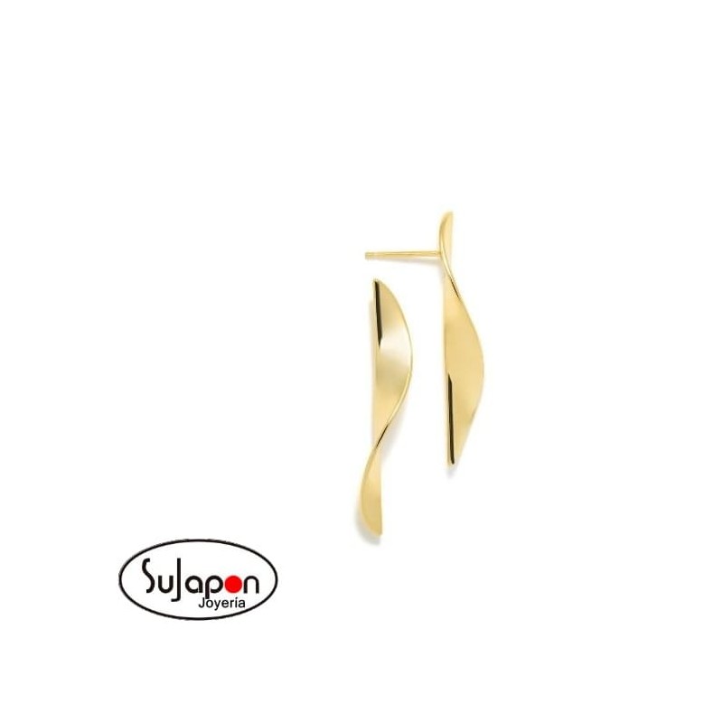 PENDIENTES PLATA CHAPADOS EN ORO TORSIÓN PEQUEÑA ROCIO PERTEGAZ