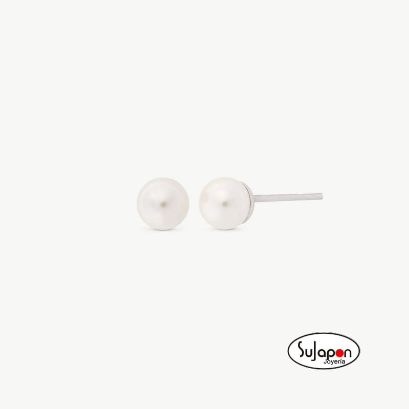 PENDIENTES PLATA CON PERLA 4MM. MAJORICA