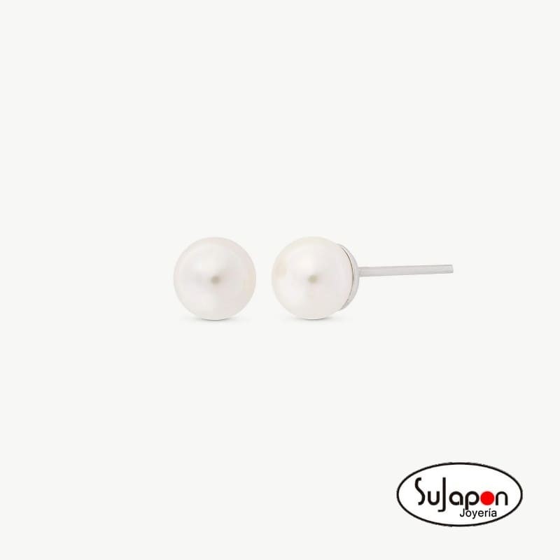PENDIENTES PLATA CON PERLA 5MM. MAJORICA