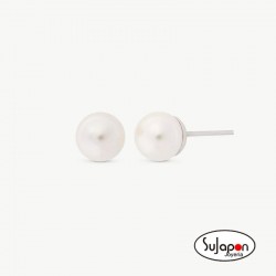 PENDIENTES PLATA CON PERLA 6 MM. MAJORICA