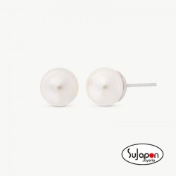 PENDIENTES PLATA CON PERLA 7 MM. MAJORICA