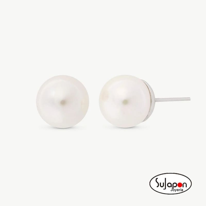 PENDIENTES PLATA CON PERLA 9 MM. MAJORICA