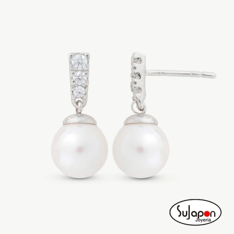 Pendientes Cortos Lilit CON PERLA 8 MM. ESPIGA MAJORICA