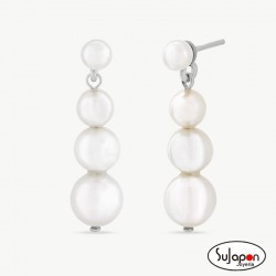 Pendientes Largos de Perlas en Plata Petit de MAJORICA